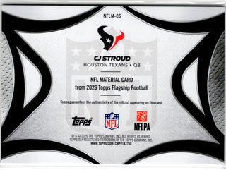 CJ Stroud 2026 Topps Flagship Player-Worn Patch Card #NFLM-CS