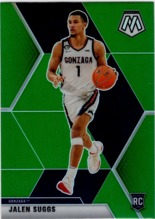 Jalen Suggs 2021-22 Panini Chronicles Mosaic Draft Picks Green Prizm RC Card #253