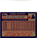 Andre Dawson 1984 Topps Jumbo Card Autograph Card #20