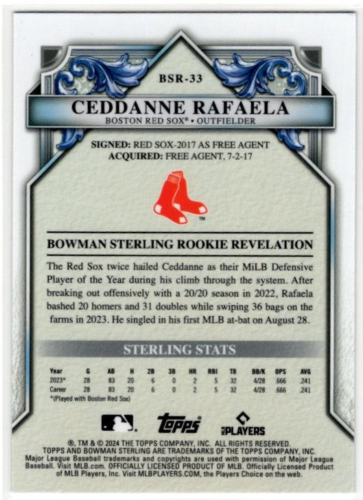 Ceddanne Rafaela 2024 Bowman Sterling Rookie Revelation RC Card #BSR-33