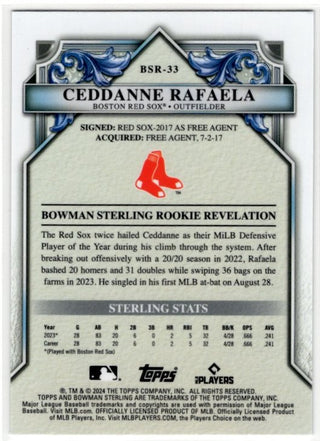 Ceddanne Rafaela 2024 Bowman Sterling Rookie Revelation RC Card #BSR-33