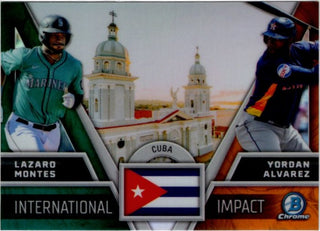 Lazaro Montes & Yordan Alvarez 2024 Bowman Chrome International Impact Card #11-14