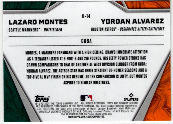 Lazaro Montes & Yordan Alvarez 2024 Bowman Chrome International Impact Card #11-14