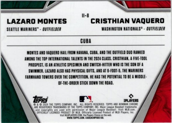 Lazaro Montes & Cristhian Vaquero 2024 Bowman Chrome International Impact Card #11-8