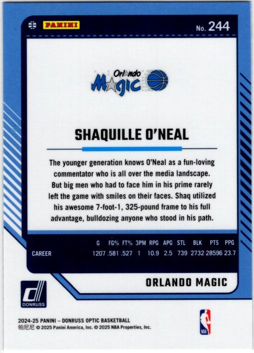 Shaquille O' Neal 2024-25 Panini Donruss Optic Card #244