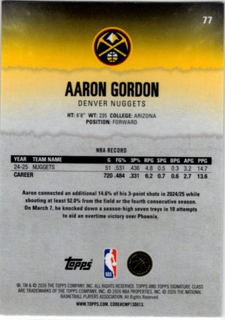 Aaron Gordon 2025-26 Topps Signature Class Pandora Chrome Card #77