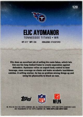 Elic Ayomanor 2025 Topps Signature Class Silver RC Card #120