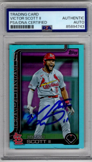 Victor Scott II 2025 Topps Autographed Card #551 PSA/DNA Certified