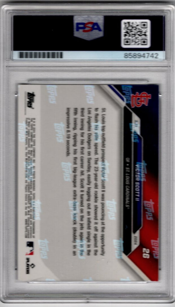 Victor Scott II 2024 Topps Autographed Card #26 PSA/DNA Certified