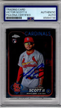 Victor Scott II 2024 Topps Chrome Autographed Card #USC55 PSA/DNA Certified