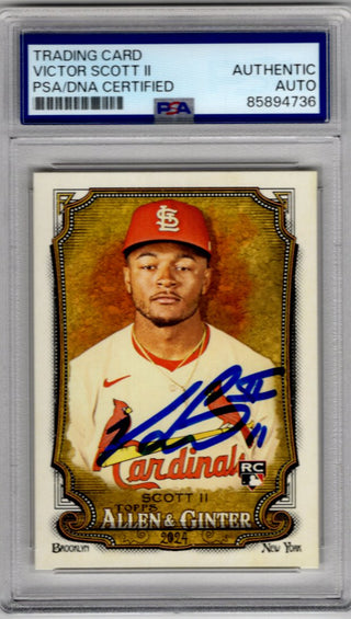 Victor Scott II 2024 Topps Autographed Card #217 PSA/DNA Certified