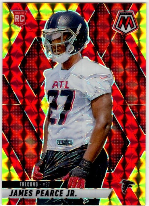 James Pearce JR. 2025 Panini Mosaic Red & Yellow Reactive Prizm RC Card #357 05/89
