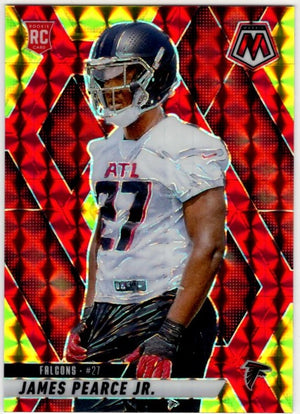 James Pearce JR. 2025 Panini Mosaic Red & Yellow Reactive Prizm RC Card #357 05/89