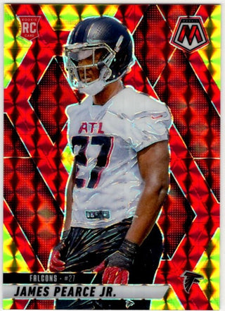 James Pearce JR. 2025 Panini Mosaic Red & Yellow Reactive Prizm RC Card #357 05/89
