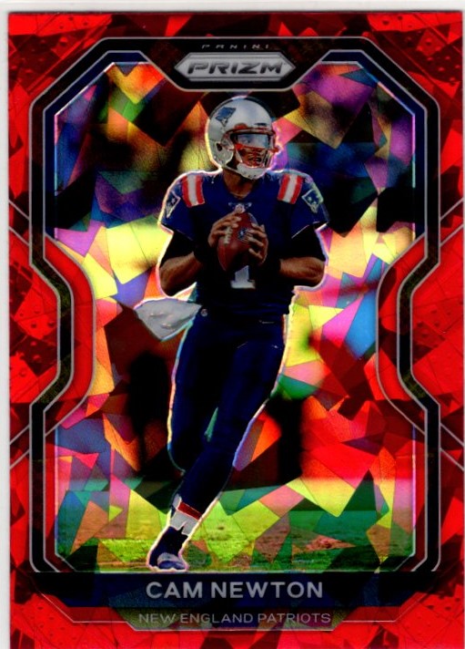 Cam Newton 2020 Panini Red Cracked Ice Prizm Card #19