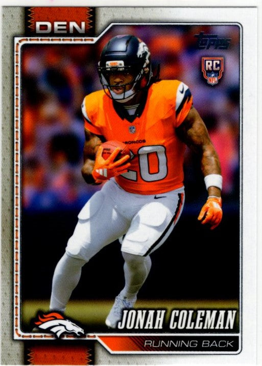 Jonah Coleman 2026 Topps Flagship RC Card #312
