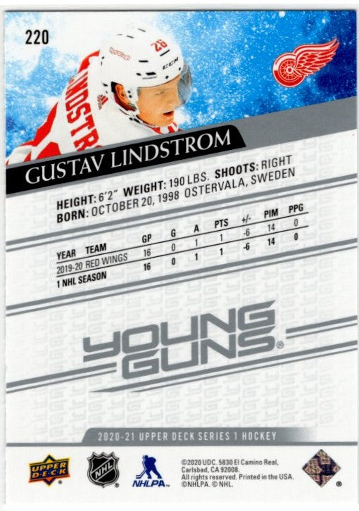 Gustav Lindstrom 2020-21 Upper Deck Series 1 Young Guns Card #220