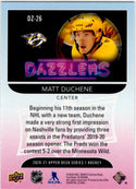 Matt Duchene 2020-21 Upper Deck Series 1 Dazzlers Orange Card #DZ-26