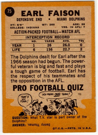 Earl Falson 1967 Topps Card #75