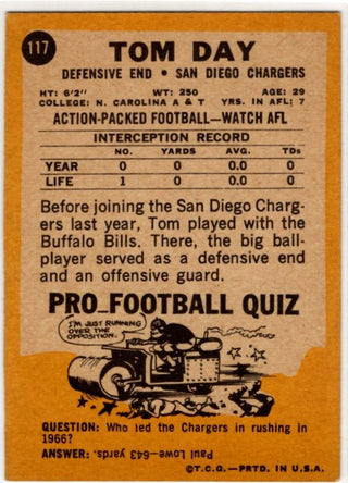 Tom Day 1967 Topps Card #117