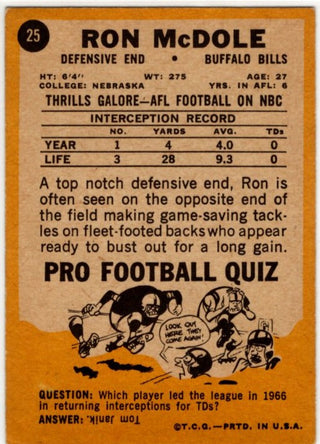 Ron McDonle 1967 Topps Card #25