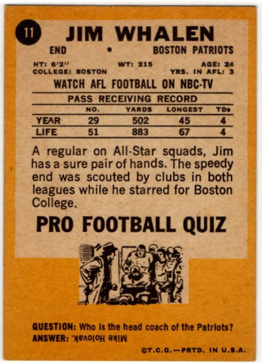 Jim Whalen 1967 Topps Card #11