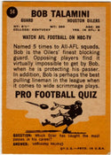 Bob Talamini 1967 Topps Card #54