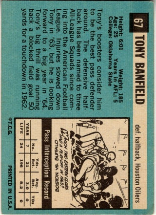 Tony Banfield 1964 Topps Card #67