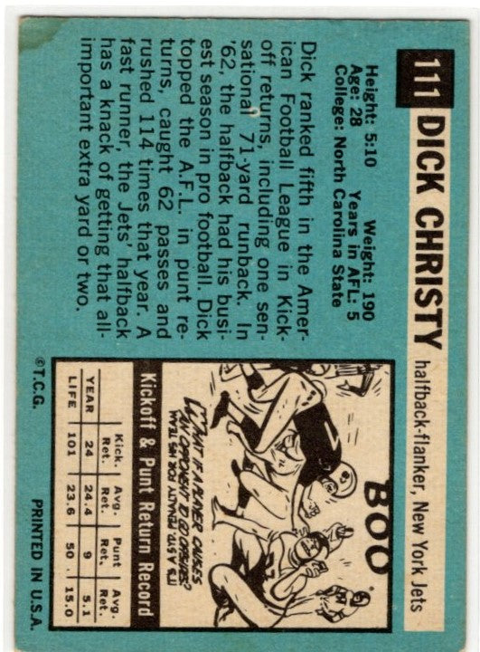 Dick Christy 1964 Topps Card #111