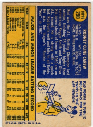 Rod Carew 1970 Topps Card #290