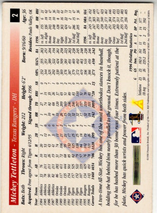 Mickey Tettleton 1997 Score Hobby Reserve Card #2