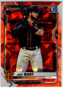 Joey Bart 2021 Bowman Chrome Sapphire Orange Cracked Ice Refactor RC Card #23 57/75