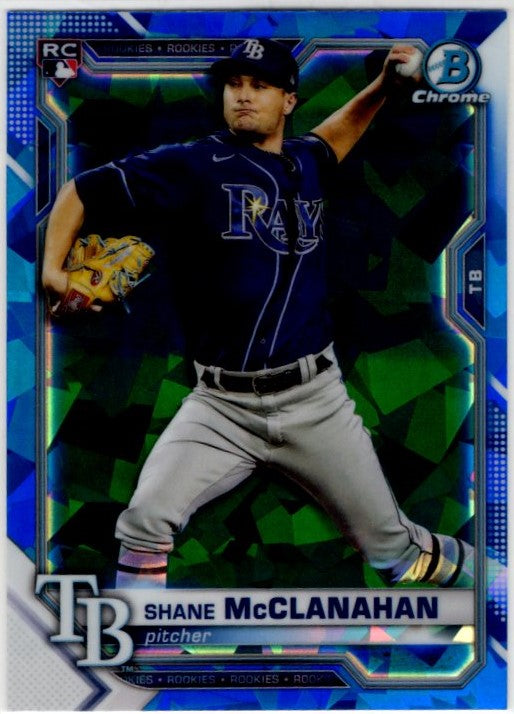 Shane McClanahan 2021 Bowman Chrome Sapphire Blue Cracked Ice RC Card #8