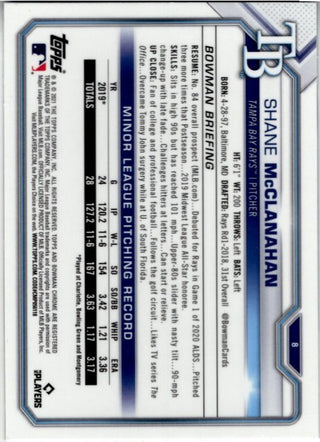 Shane McClanahan 2021 Bowman Chrome Sapphire Blue Cracked Ice RC Card #8