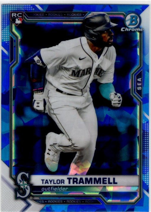 Taylor Trammell 2021 Bowman Chrome Sapphire Blue Cracked Ice RC Card #61