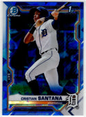 Cristian Santana 2021 Bowman Chrome 1st Bowman Sapphire Ble Cracked Ice Card #BCP-186