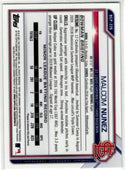 Malcom Nunez 2021 Bowman Chrome Prospect Sapphire 1st Bowman Blue Cracked Ice Card #BCP-226
