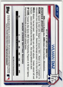 Wilman Diaz 2021 Bowman Chrome Prospect 1st Bowman Sapphire Blue Cracked Ice Card #BCP-197