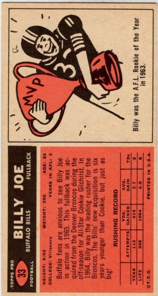Billy Joe 1965 Topps Card #33