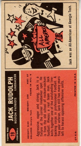 Jack Rudolph 1965 Topps Card #19