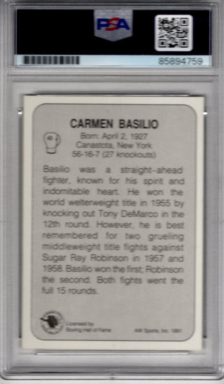 Carmen Basilio 1991 Authentic Autograph PSA/DNA Certified