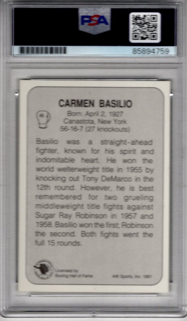 Carmen Basilio 1991 Authentic Autograph PSA/DNA Certified