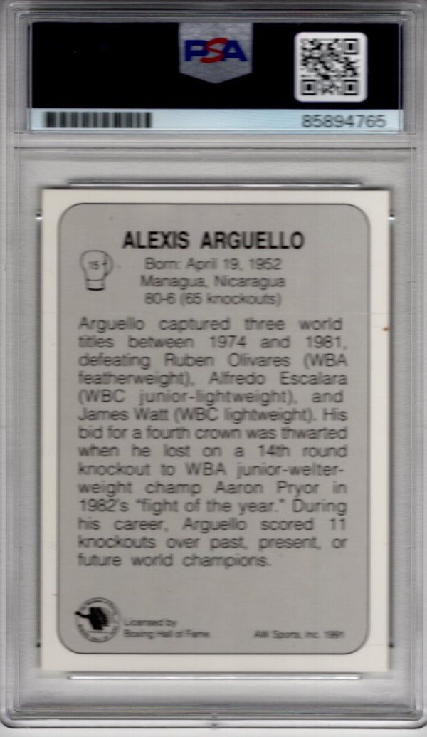 Alexis Arguello Authentic Autograph PSA/DNA Certified