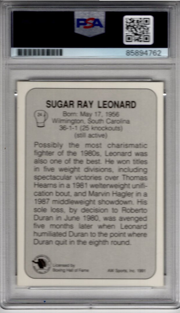 Sugar Ray Leonard 1991 Authentic Autograph PSA/DNA Certified