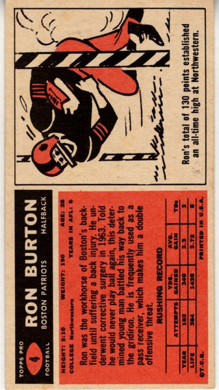 Ron Burton 1965 Topps Card #4