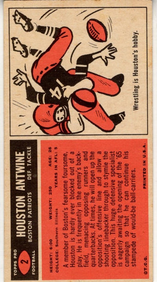 Houston Antwine 1965 Topps Card #2