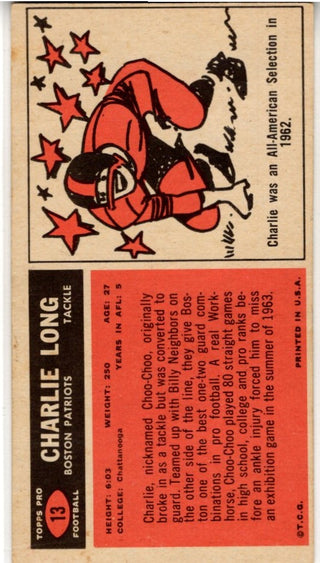 Charlie Long 1965 Topps Card #13