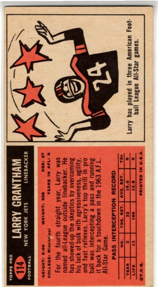 Larry Grantham 1965 Topps Card #114