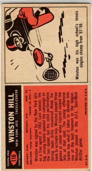 Winston Hill 1965 Topps Card #116