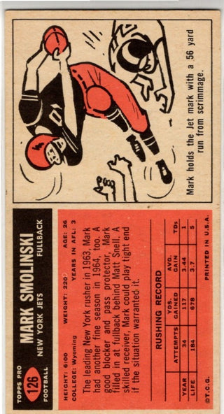 Mark Smolinski 1965 Topps Card #126